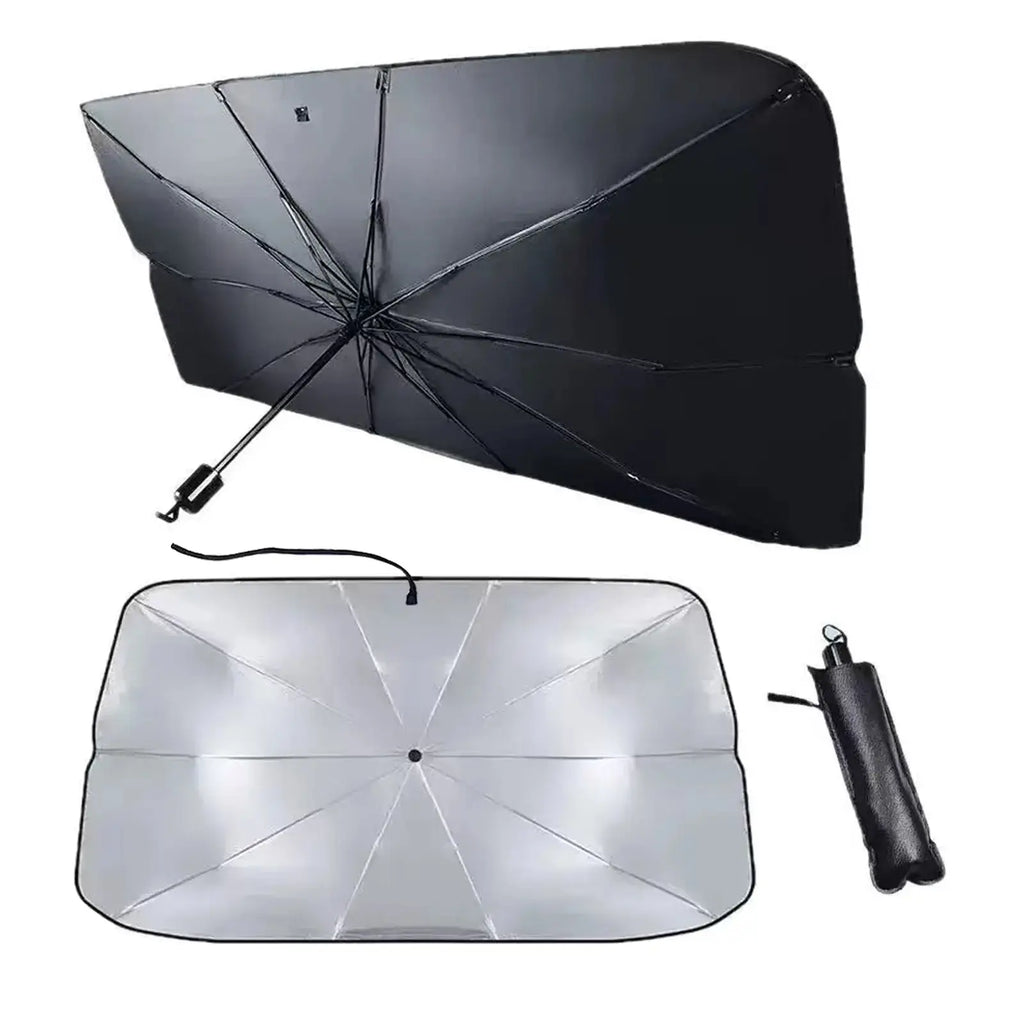 Compact-Fold Collapsible Car Front Windshield Sun Shade, Lightweight Portable UV Blocker Heat Shield, Sun Safety Summer Auto Interior Protector for SUV, Truck, Sedan