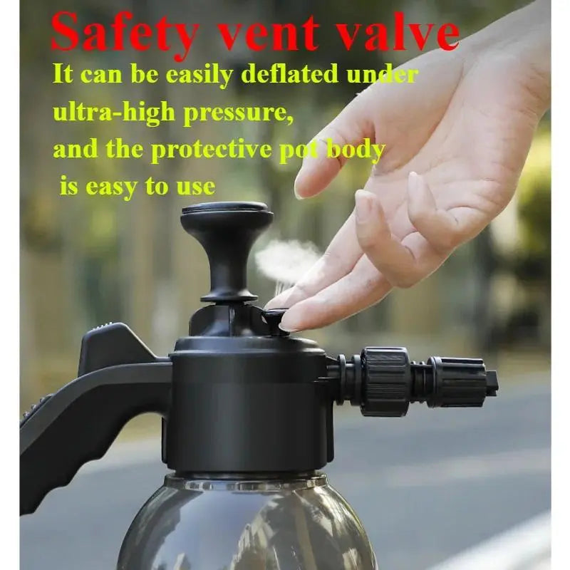 2L Hand Pump Foam Sprayer with Pressure Relief Valve, Snow Foam Gun Nozzle for Cars, Car Wash & Window Cleaning Spray Bottle Tool