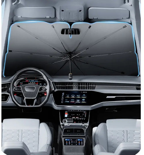 Compact-Fold Collapsible Car Front Windshield Sun Shade, Lightweight Portable UV Blocker Heat Shield, Sun Safety Summer Auto Interior Protector for SUV, Truck, Sedan