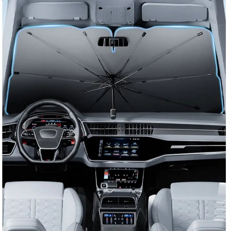Compact-Fold Collapsible Car Front Windshield Sun Shade, Lightweight Portable UV Blocker Heat Shield, Sun Safety Summer Auto Interior Protector for SUV, Truck, Sedan