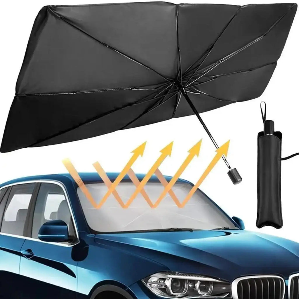 Compact-Fold Collapsible Car Front Windshield Sun Shade, Lightweight Portable UV Blocker Heat Shield, Sun Safety Summer Auto Interior Protector for SUV, Truck, Sedan