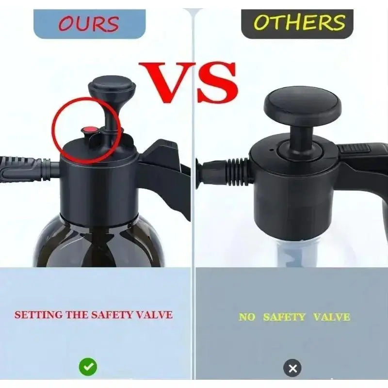 2L Hand Pump Foam Sprayer with Pressure Relief Valve, Snow Foam Gun Nozzle for Cars, Car Wash & Window Cleaning Spray Bottle Tool