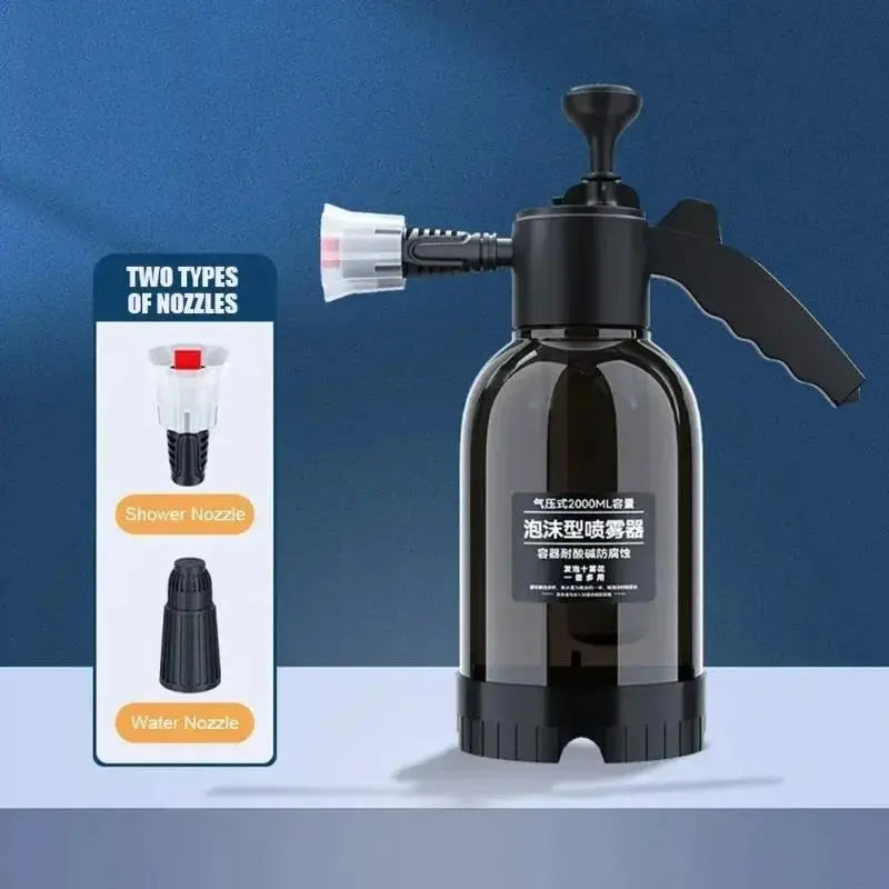 2L Hand Pump Foam Sprayer with Pressure Relief Valve, Snow Foam Gun Nozzle for Cars, Car Wash & Window Cleaning Spray Bottle Tool