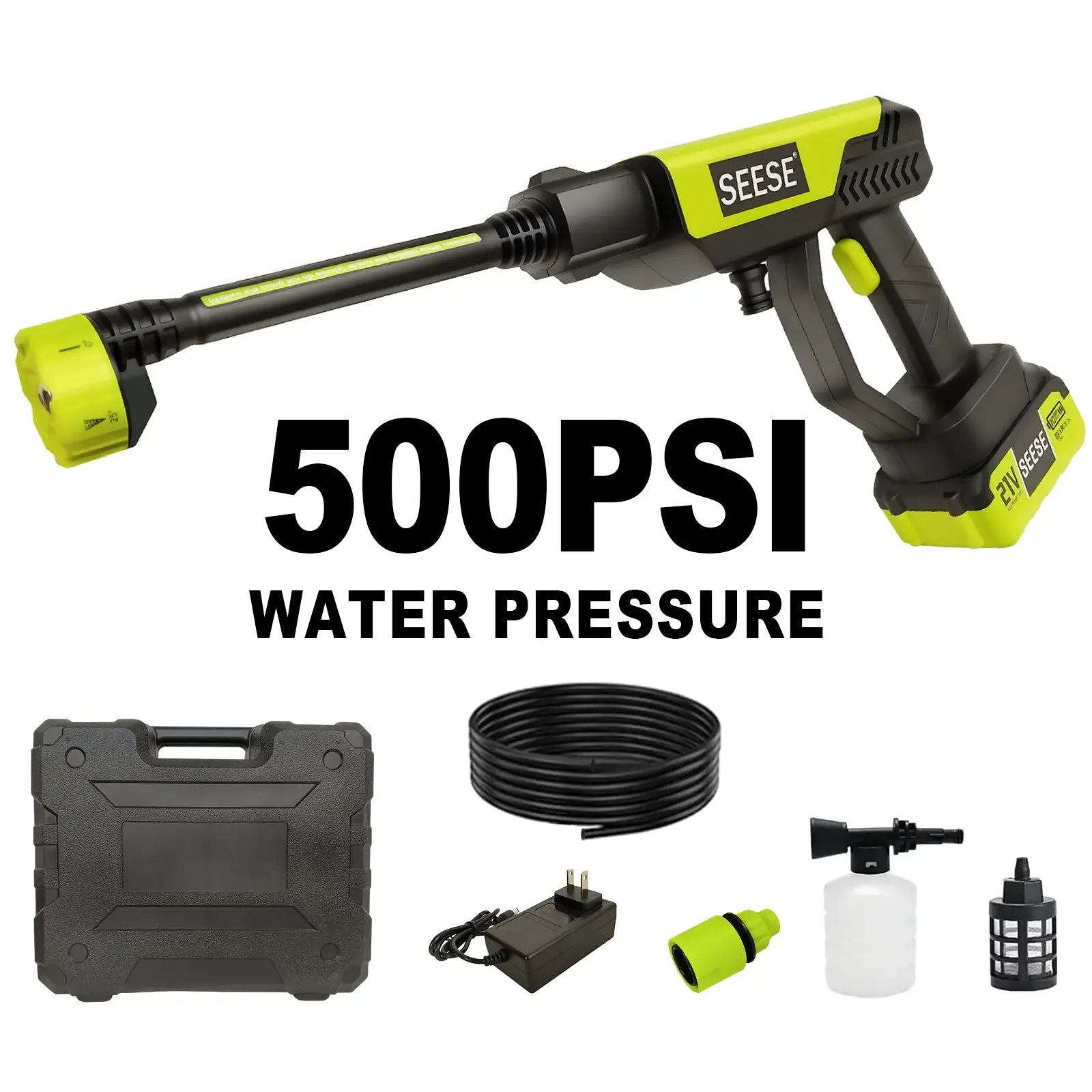 Seese Cordless Pressure Washer and Single Port Charger Base, Bottle Portable Washer for Car,Home Cleaning & Garden Watering Fathersdaygift