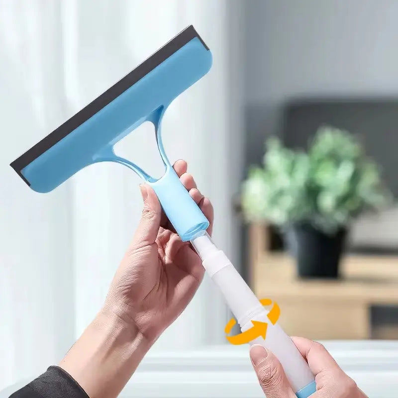 3-In-1 Multi-Purpose Glass Cleaning Tool Set with Squeegee, Scraper & Spray Bottle, Handheld Design for Windows Mirrors Home Use, Window Cleaning Kit, Squeegee Scrubber, Window Cleaning Wiper, Scrubber Squeegee Combo, Window Cleaning Accessories