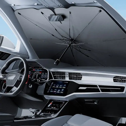 Compact-Fold Collapsible Car Front Windshield Sun Shade, Lightweight Portable UV Blocker Heat Shield, Sun Safety Summer Auto Interior Protector for SUV, Truck, Sedan