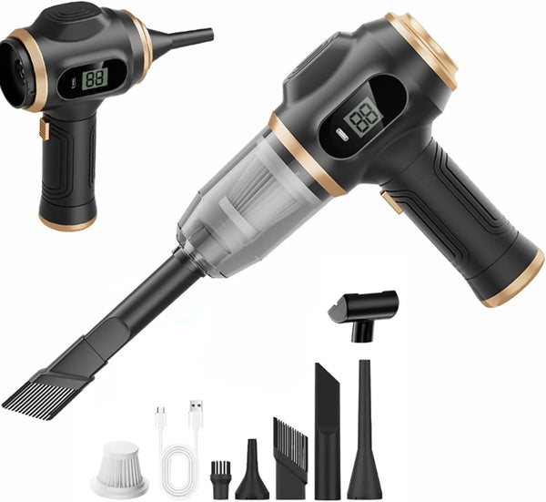Handheld Car Vacuum Cleaner Cordless 2 in 1 Vacuum and Air Duster Portable High Power with Filter for Auto Detailing Keyboard Cleaner Home Office, Car Vacuum Kit, Car Duster Interior